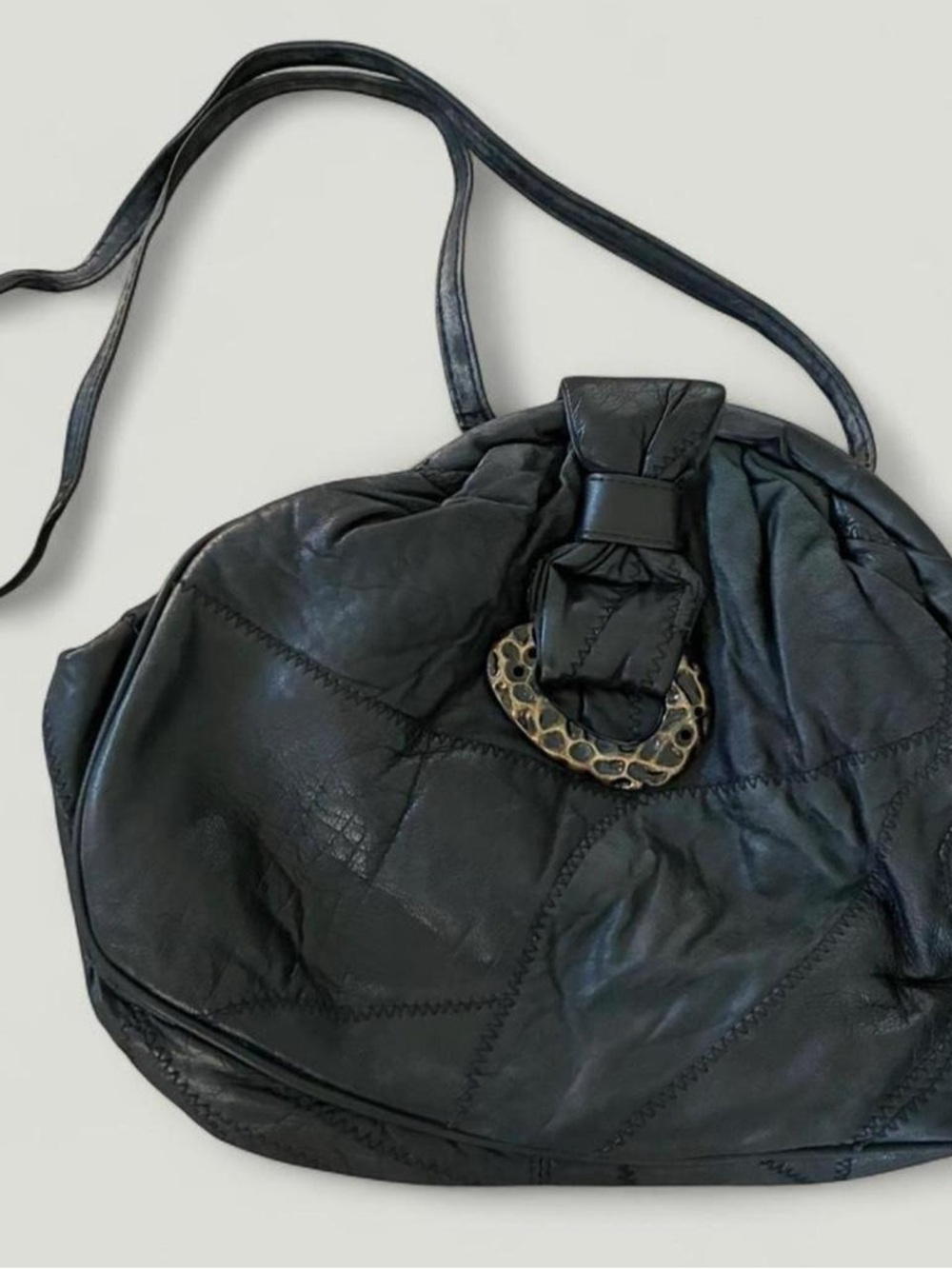 Y2K Black Leopard Purse